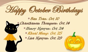 QEMS Celebrates 2016 October Birthdays